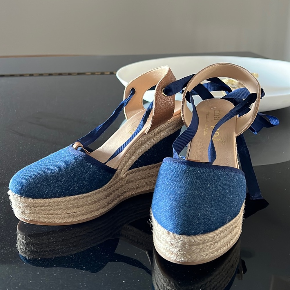 Brand New Maypol blue denim Espadrilles 37
